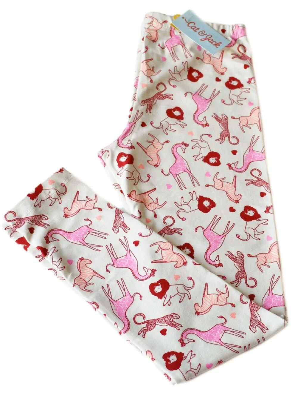 Cat & Jack Girls' Leggings Animal Kingdom Print Tough Cotton Pants Full Length - Picture 3 of 3